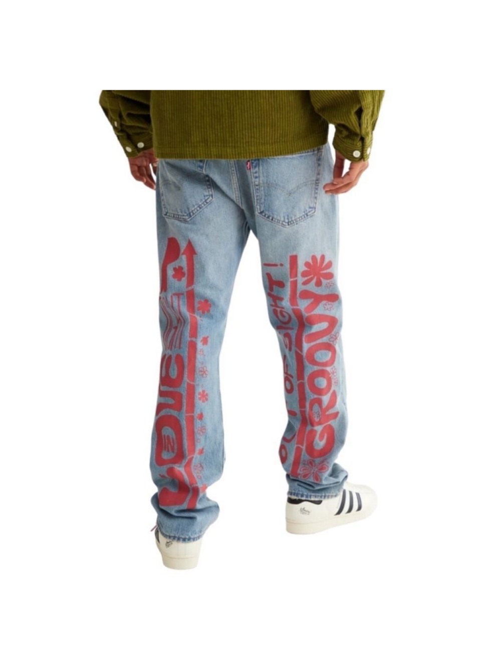 LEVI’S Men’s Premium 501 Original SUMMER LOVE JEANS Festival Groovy Sz 33x30 - Picture 3 of 11